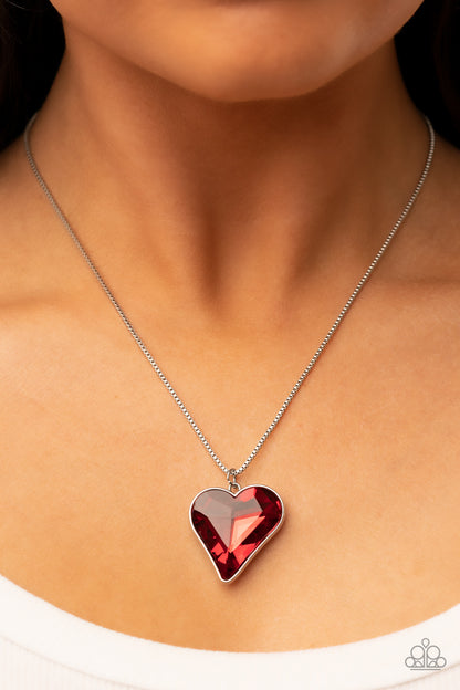Lockdown My Heart - red - Paparazzi necklace