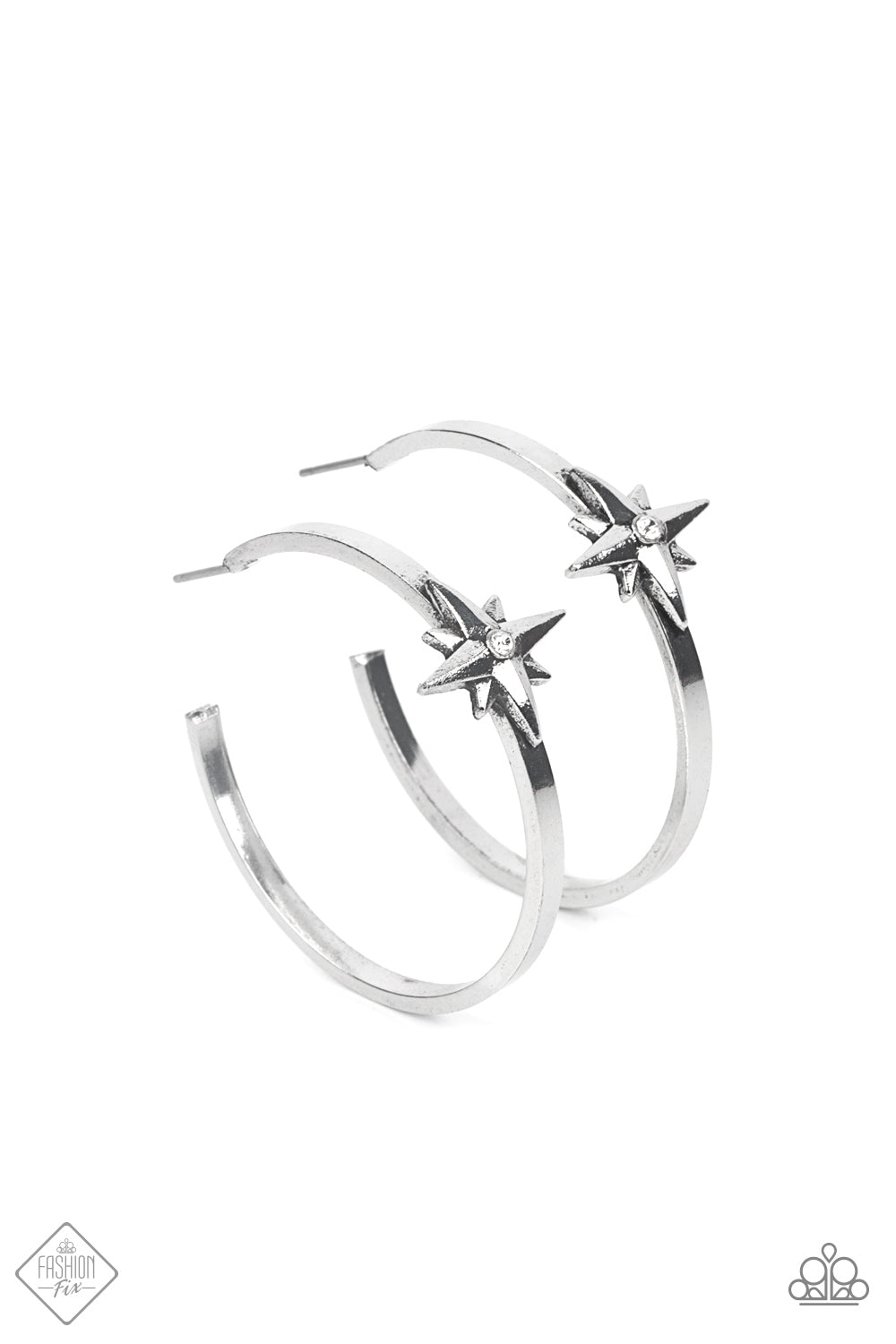 Lone Star Shimmer - white - Paparazzi earrings
