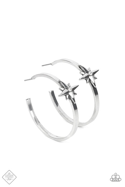 Lone Star Shimmer - white - Paparazzi earrings