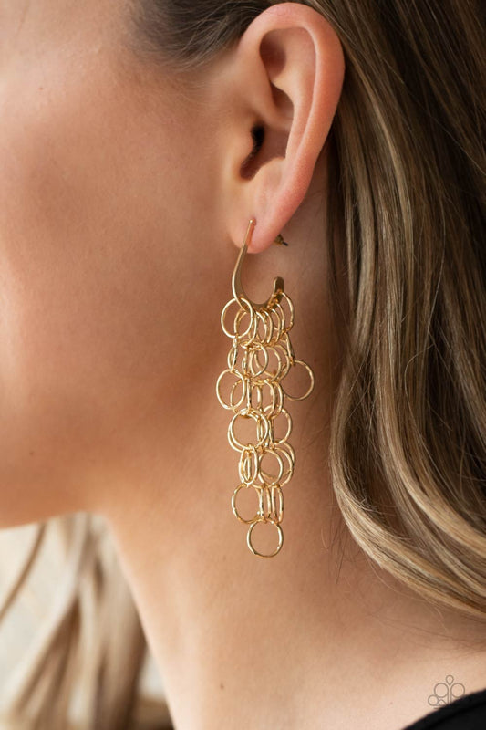 Long Live The Rebels - gold - Paparazzi earrings