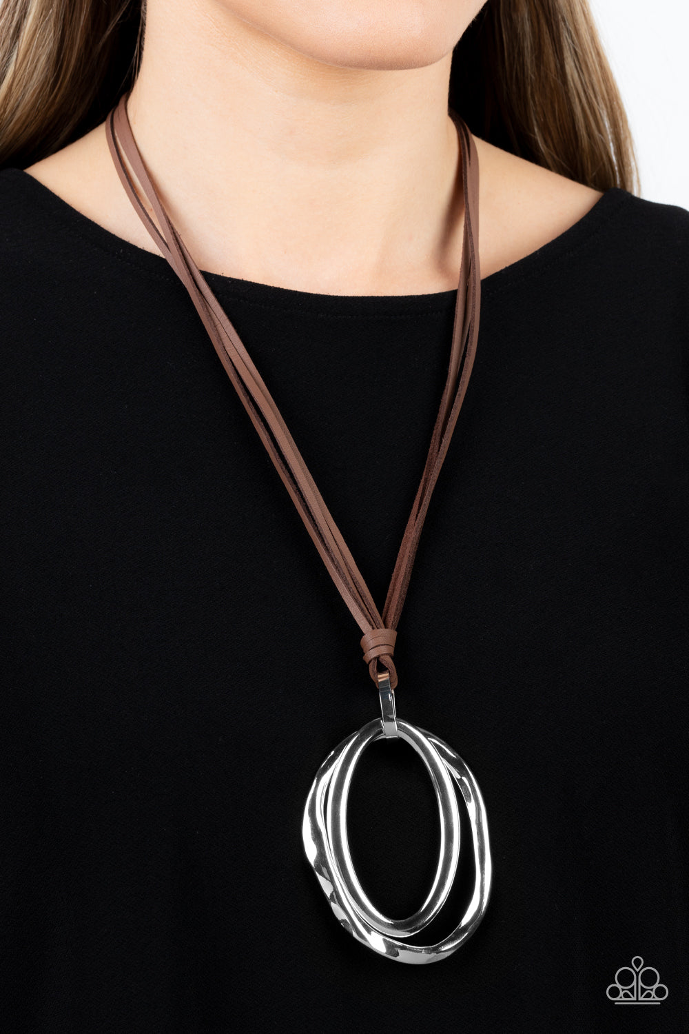 Long OVAL-due - brown - Paparazzi necklace
