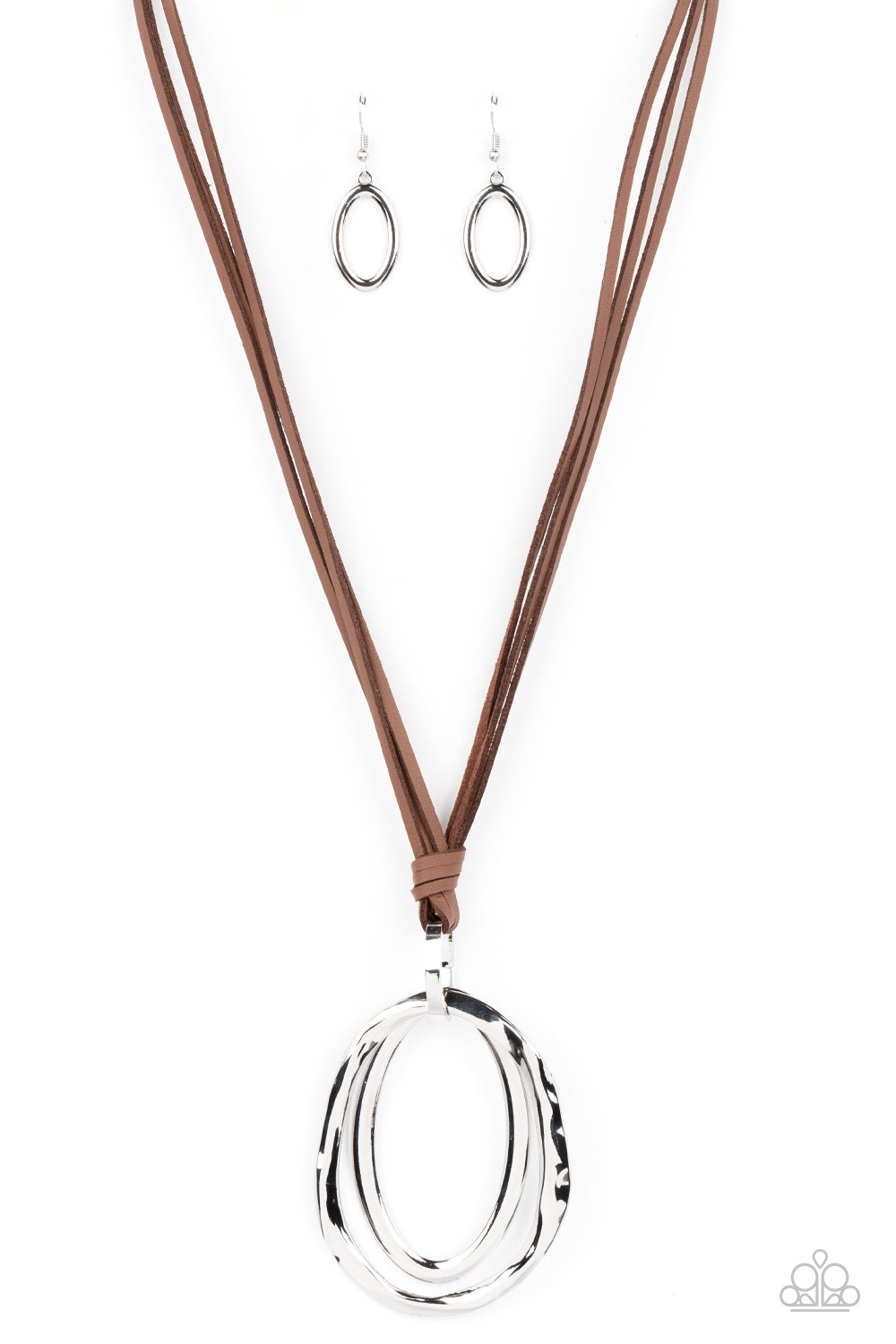 Long OVAL-due - brown - Paparazzi necklace