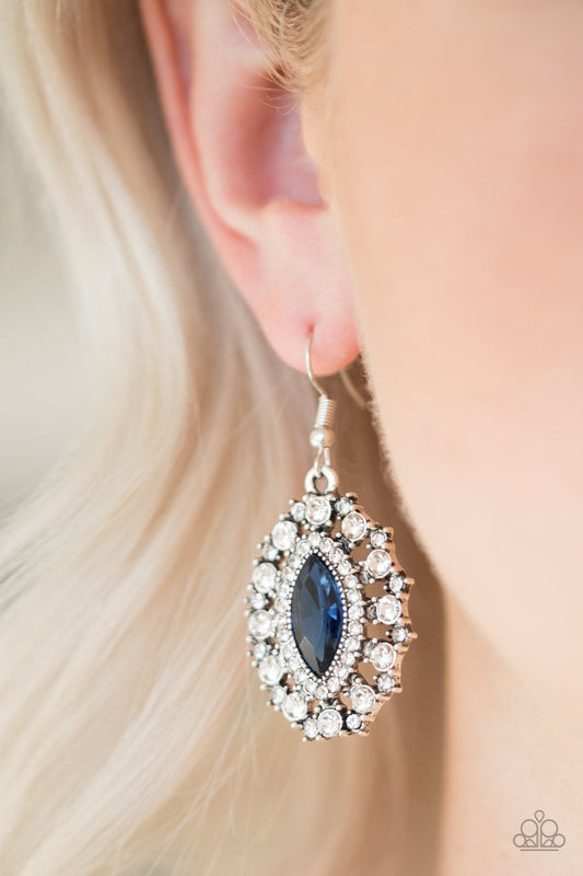 Long May She Reign-blue-Paparazzi earrings