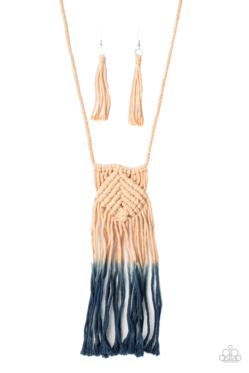 Look At MACRAME Now - blue - Paparazzi necklace