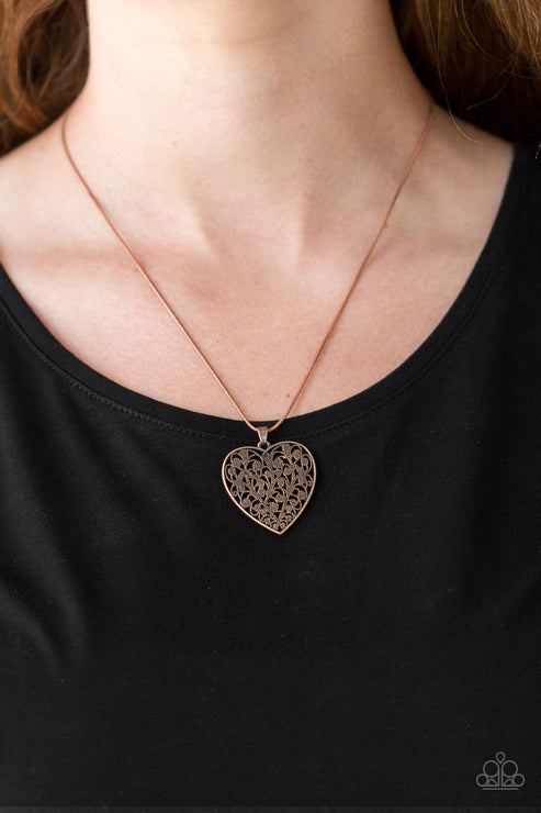 Copper heart necklace paparazzi Clearance