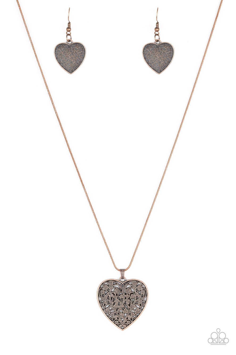 Copper heart necklace paparazzi Clearance