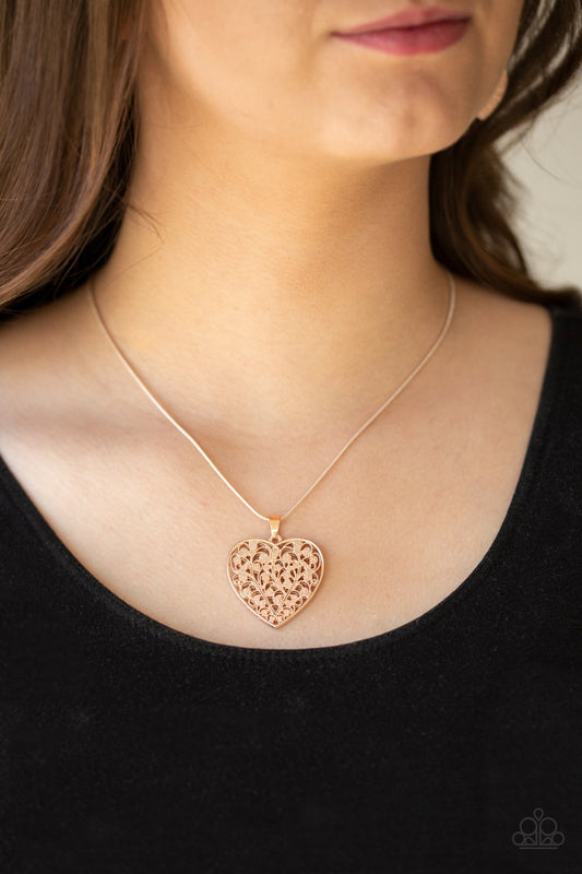 Look Into Your Heart-gold-Paparazzi necklace