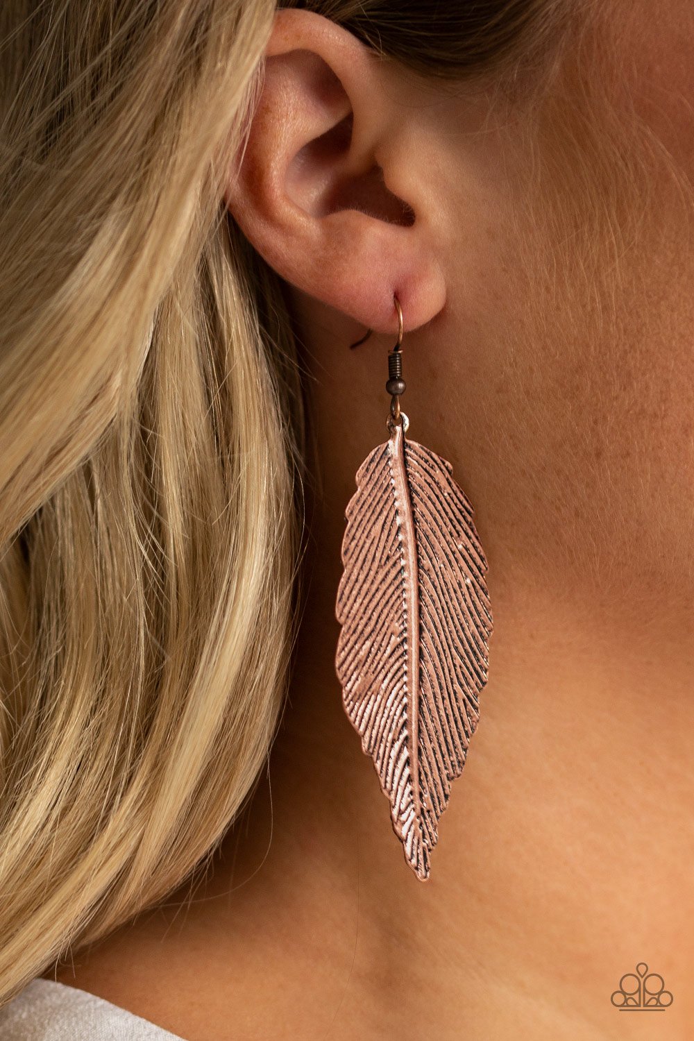 Lookin For a Filght-copper-Paparazzi earrings