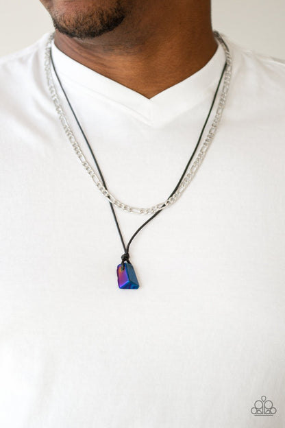 Lookin Slick-blue-Paparazzi mens necklace