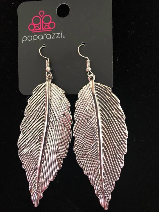 Lookin' for a FLIGHT - silver - Paparazzi earrings