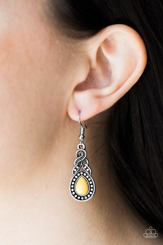 Looking Suave - yellow - Paparazzi earrings