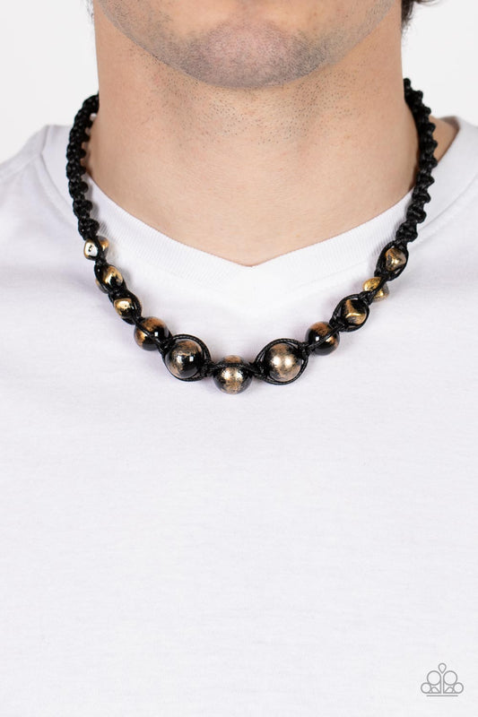 Loose Cannon - gold - Paparazzi MENS necklace
