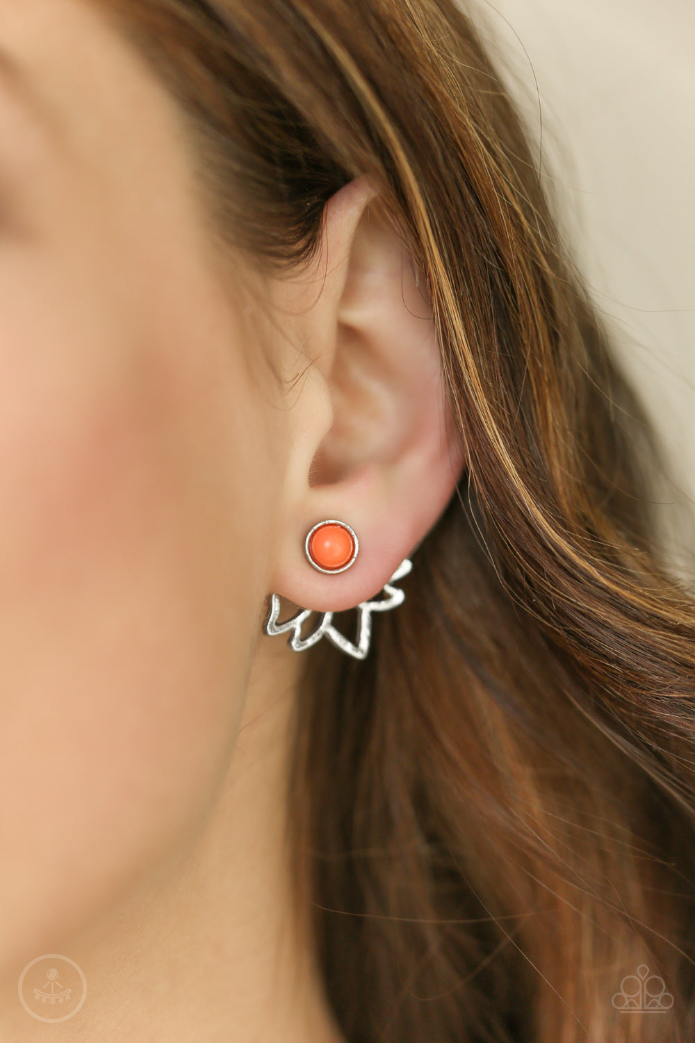 Lotus Breeze - orange - Paparazzi earrings