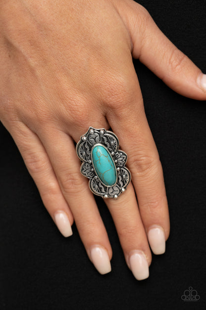 Lotus Oasis - blue - Paparazzi ring