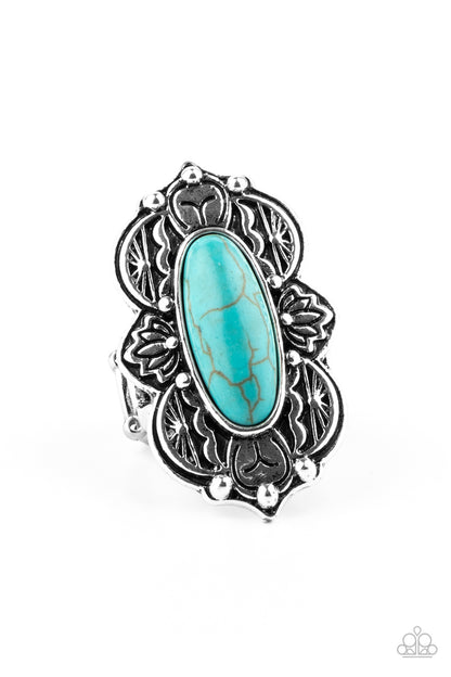 Lotus Oasis - blue - Paparazzi ring