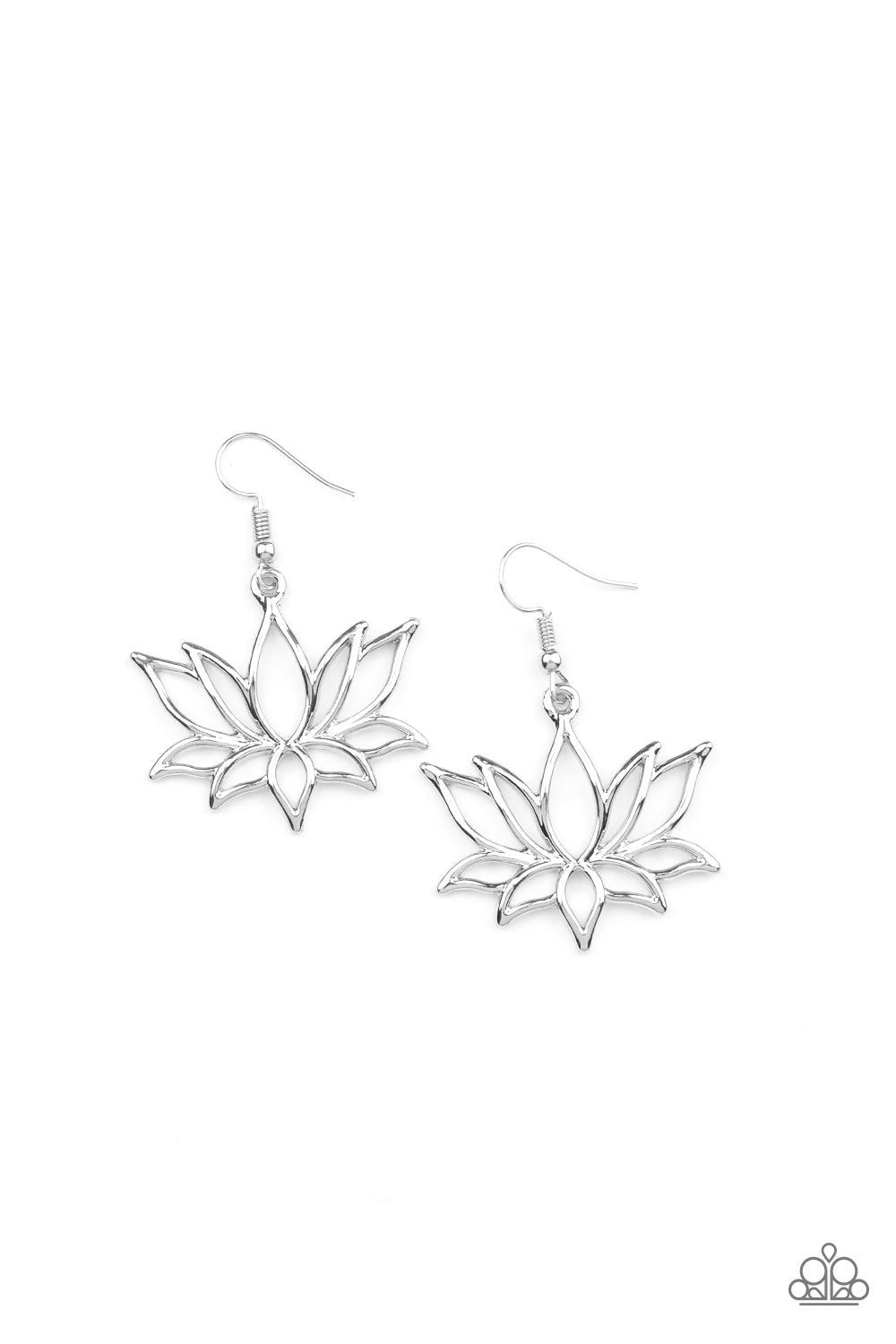 Lotus Ponds - silver - Paparazzi earrings