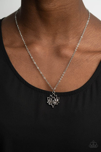 Lotus Retreat - silver - Paparazzi necklace