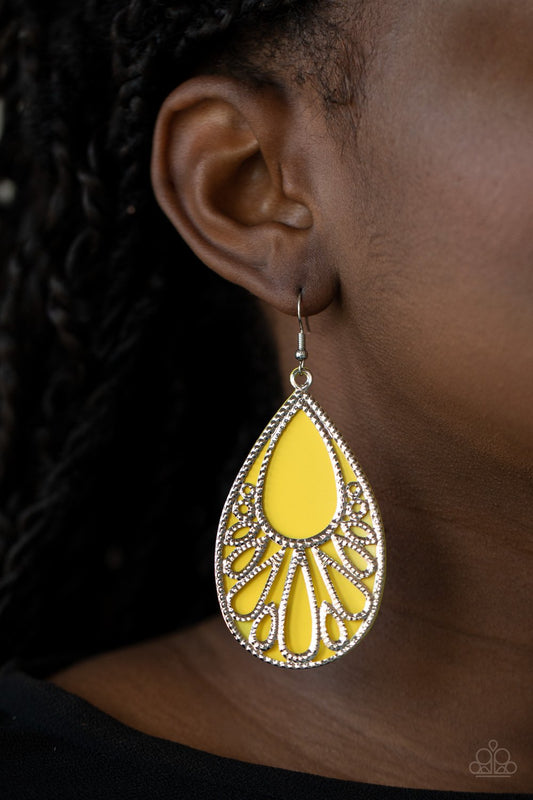 Loud and Proud-yellow-Paparazzi earrings