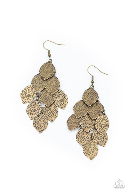 Loud and Leafy - brass - Paparazzi earrings