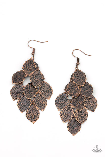 Loud and Leafy - copper - Paparazzi earrings