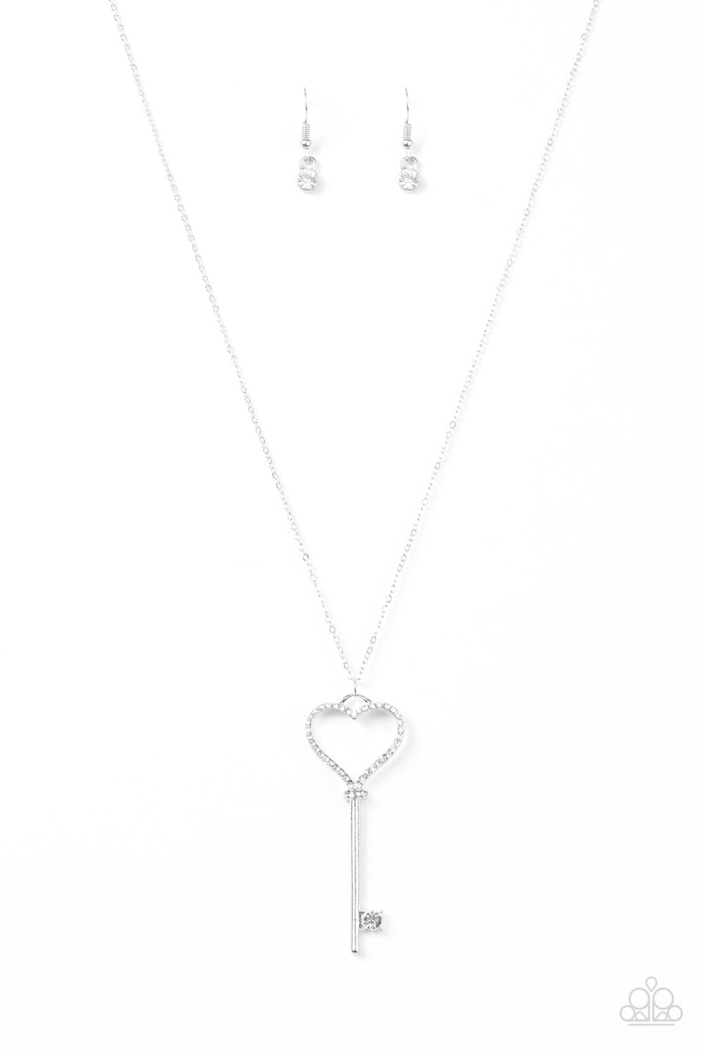 Love Is Key - White - Paparazzi necklace