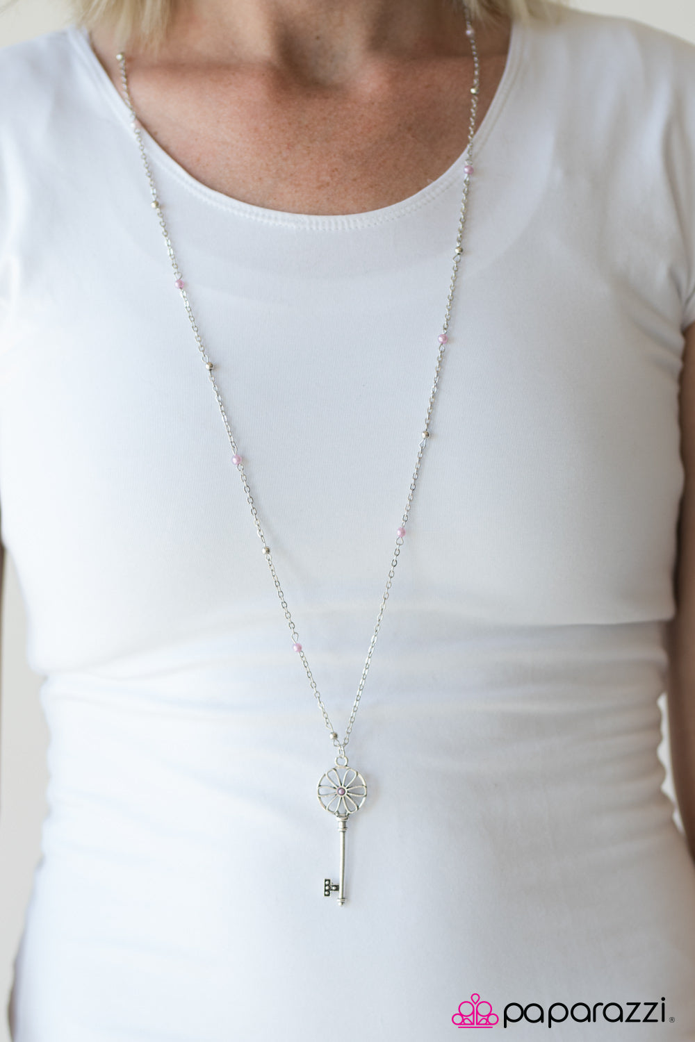 Love Is The Key To Happiness - Pink - Paparazzi necklace