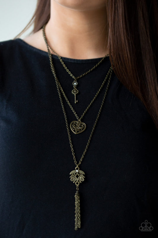 Love Opens All Doors - brass - Paparazzi necklace