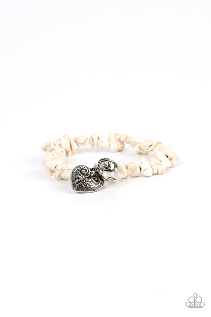 Love You to Pieces - white - Paparazzi bracelet