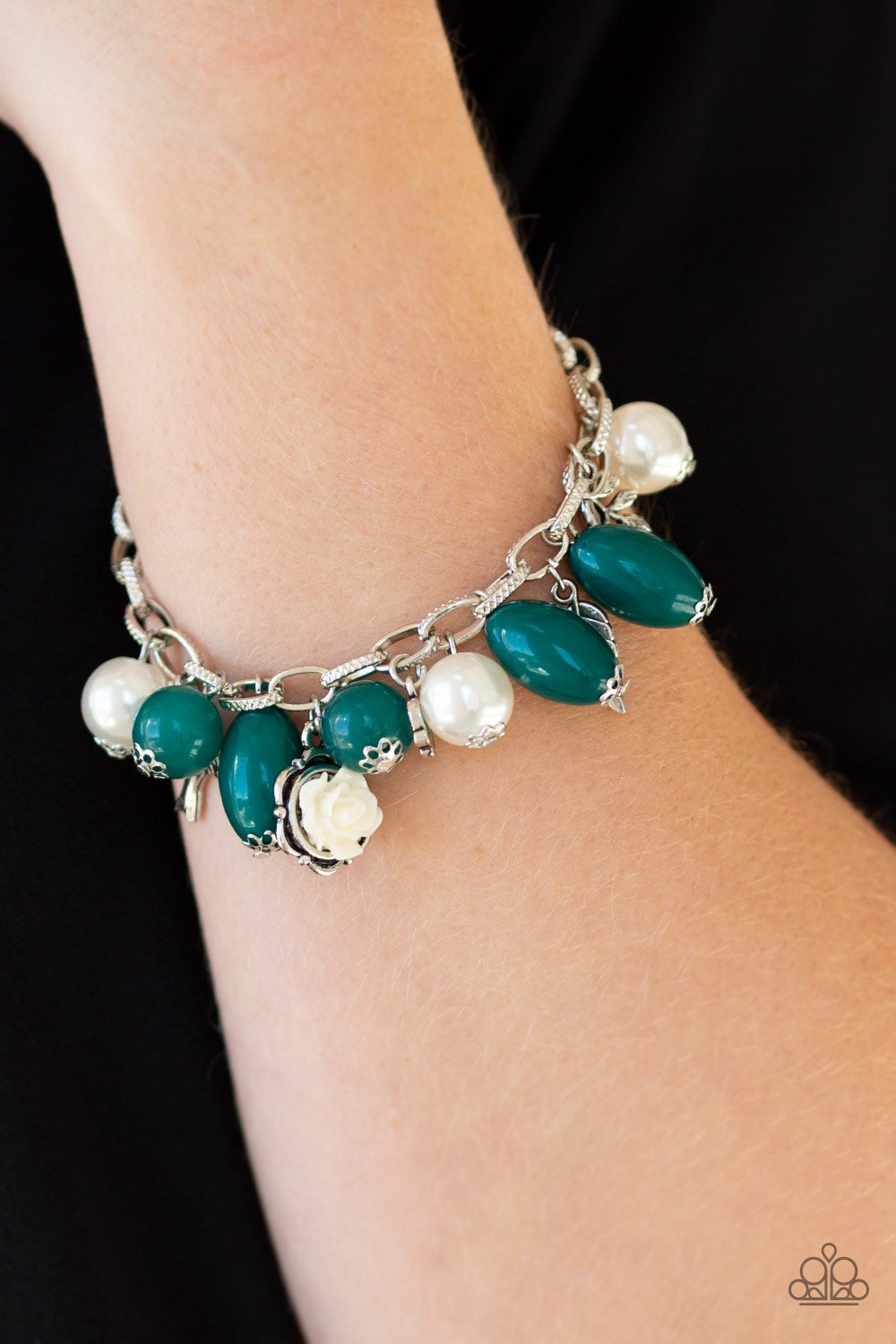 Love Doves-dark green-Paparazzi bracelet