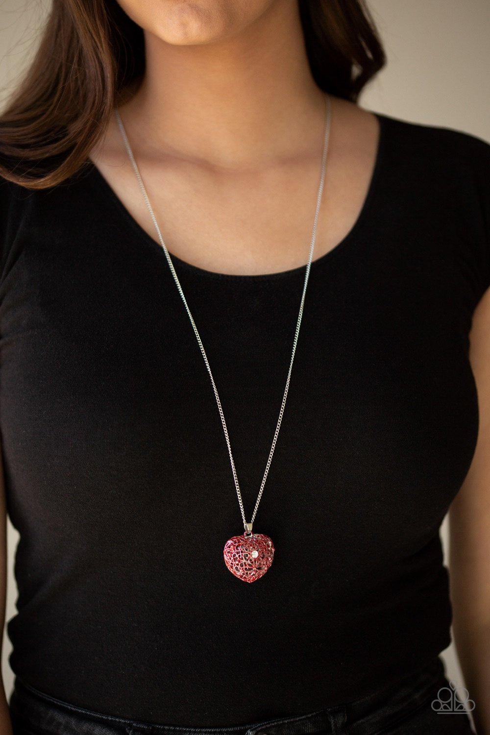 Love is All Around-red-Paparazzi necklace