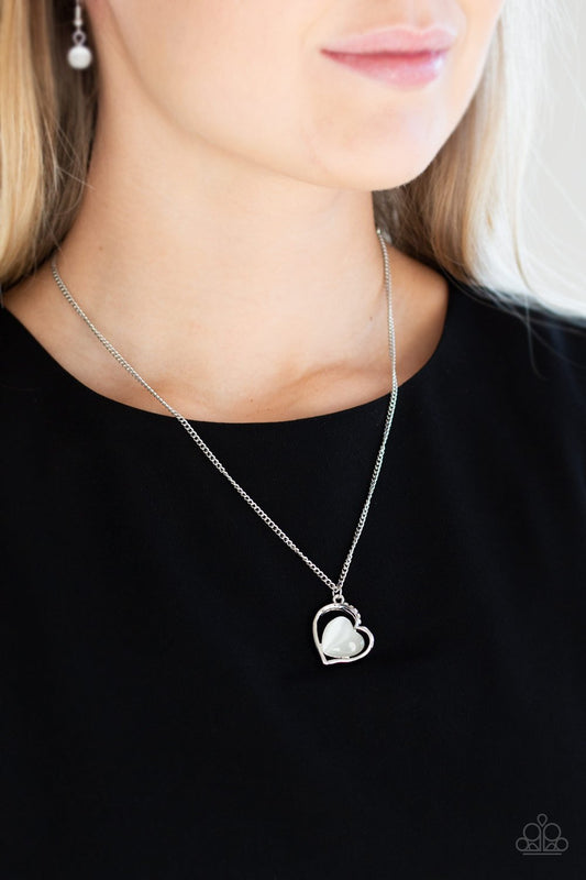 Love of my Life - white - Paparazzi necklace