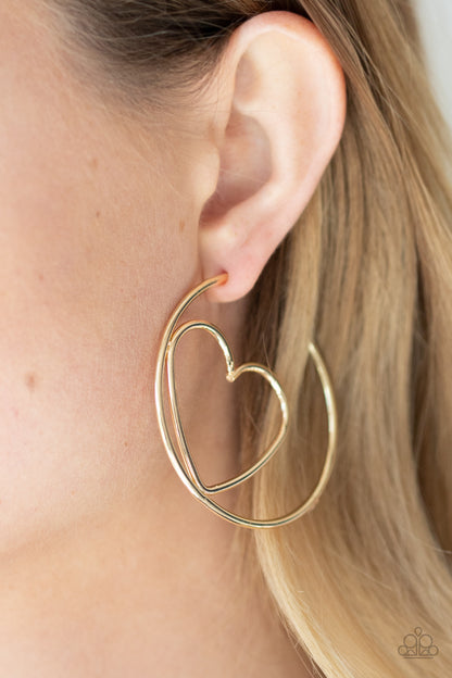 Love at First BRIGHT - gold - Paparazzi earrings