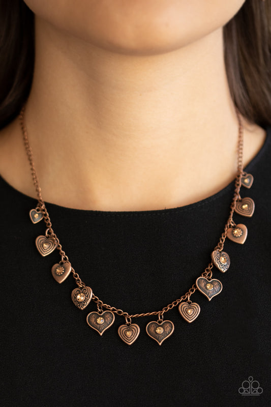 Lovely Lockets - copper - Paparazzi necklace