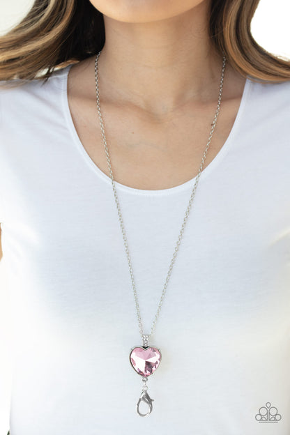 Lovely Luminosity - pink - Paparazzi LANYARD necklace