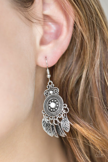 Lower East Wildside - white - Paparazzi earrings