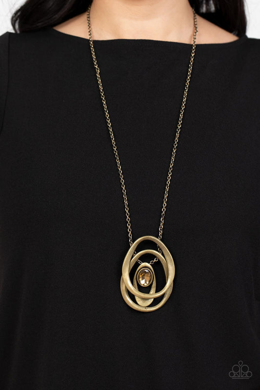 Luminous Labyrinth - brass - Paparazzi necklace