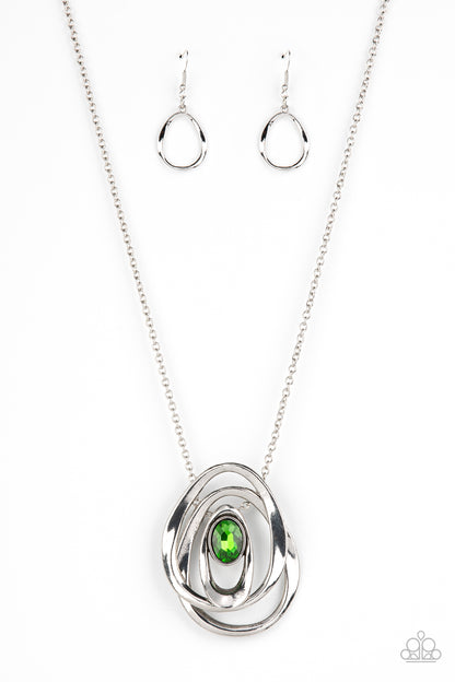Luminous Labyrinth - green - Paparazzi necklace