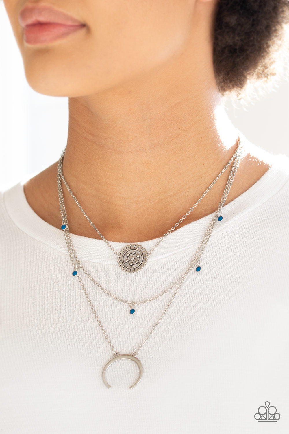 Lunar Lotus - blue - Paparazzi necklace