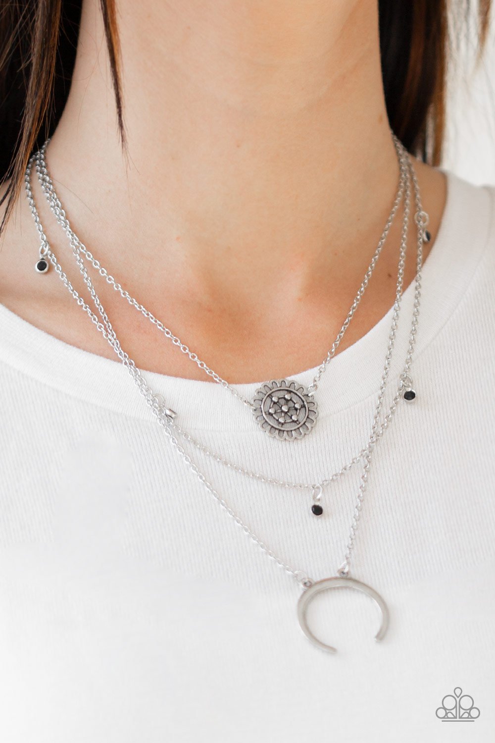 Lunar Lotus-black-Paparazzi necklace