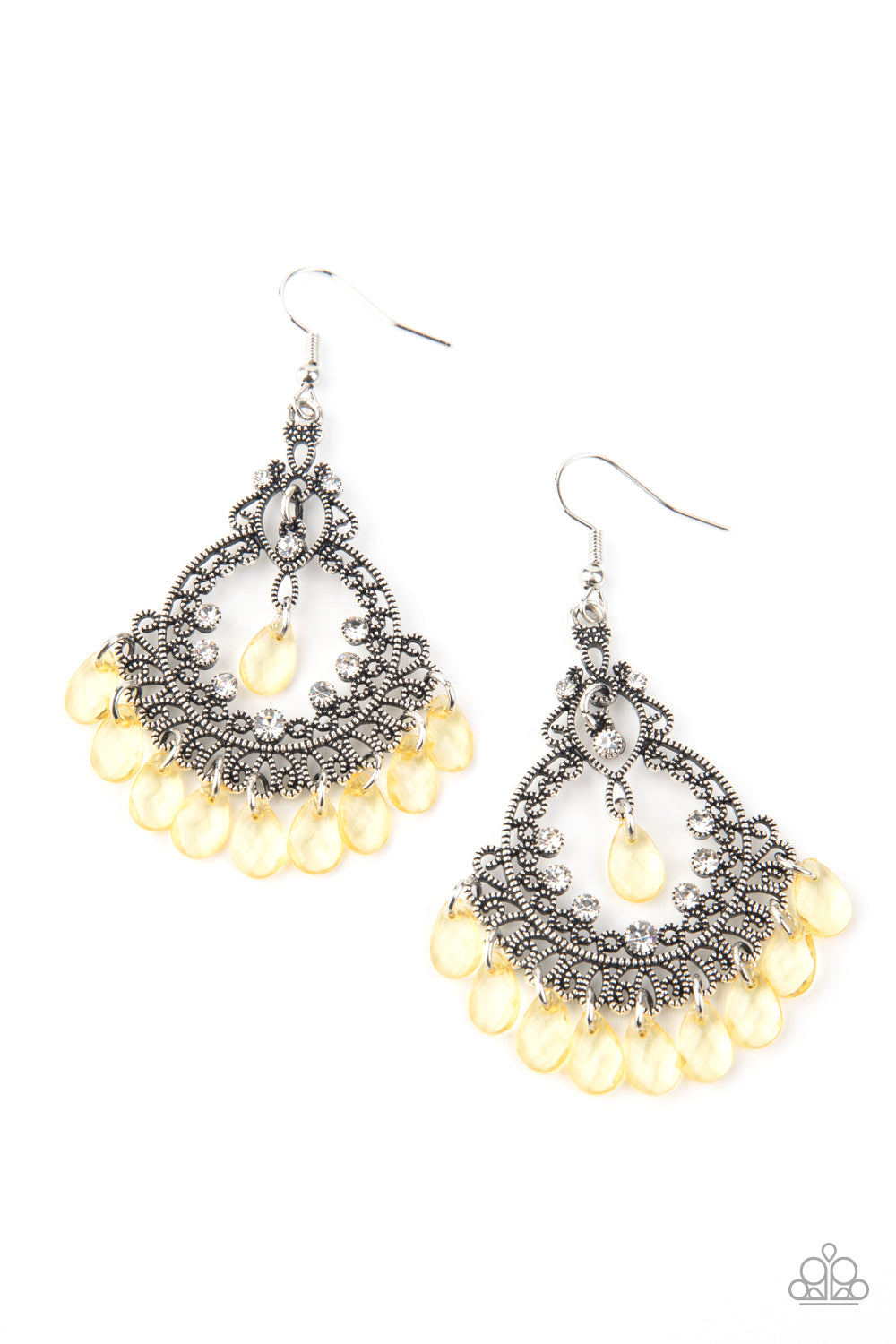 Lyrical Luster - yellow - Paparazzi earrings