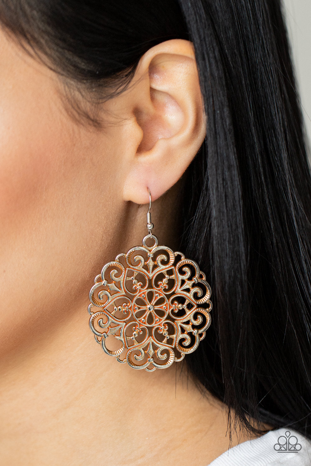 MANDALA Effect - orange - Paparazzi earrings – JewelryBlingThing