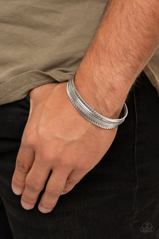 METALHEAD Over Heels - silver - Paparazzi mens bracelet