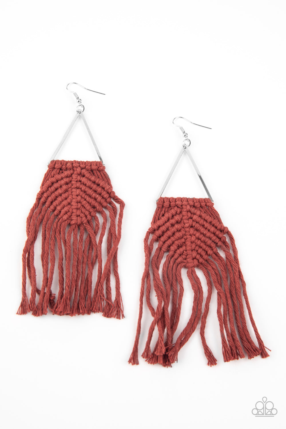 Brown macrame earrings deals paparazzi