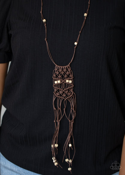 Macrame Majesty - brown - Paparazzi necklace