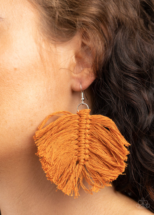 Macrame Mamba - brown - Paparazzi earrings