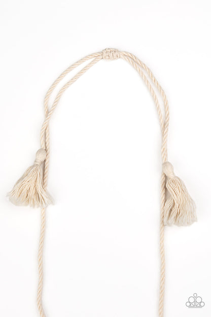 Macrame Mantra - white - Paparazzi necklace