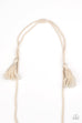 Macrame mantra white necklace Clearance