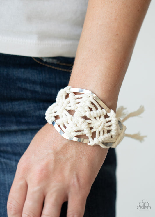 Macramé Mode - white - Paparazzi bracelet