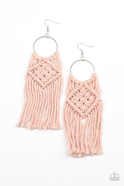 Macrame Rainbow - pink - Paparazzi earrings