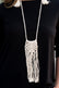 Macrame mantra white necklace Clearance
